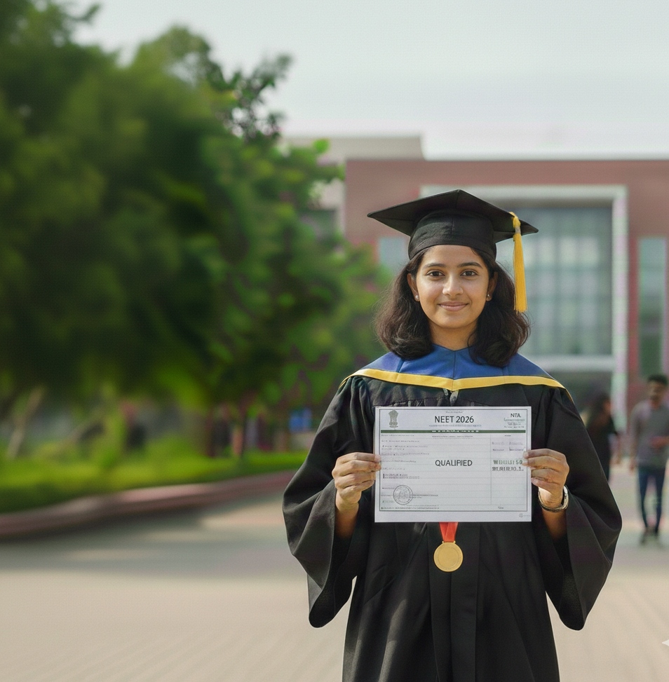 NEET Topper Graduate with Medal